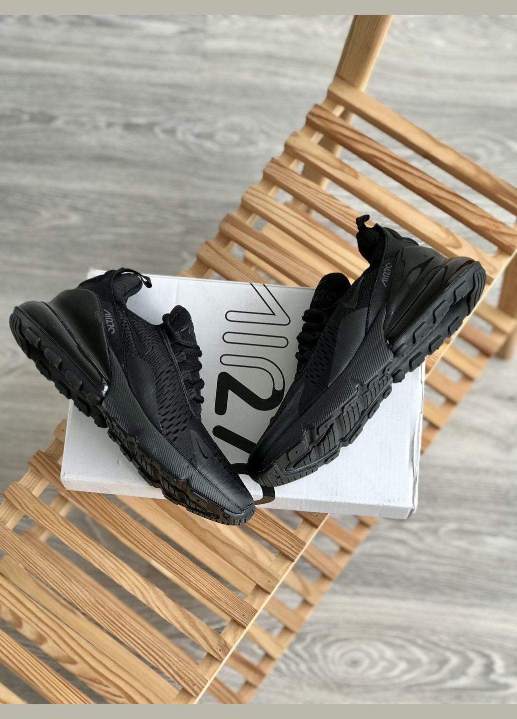 Кроссовки женские и мужские Nike Air Max 270 black| Найк Аир Макс 270 черные No Brand чёрные демисезоны (307288658)