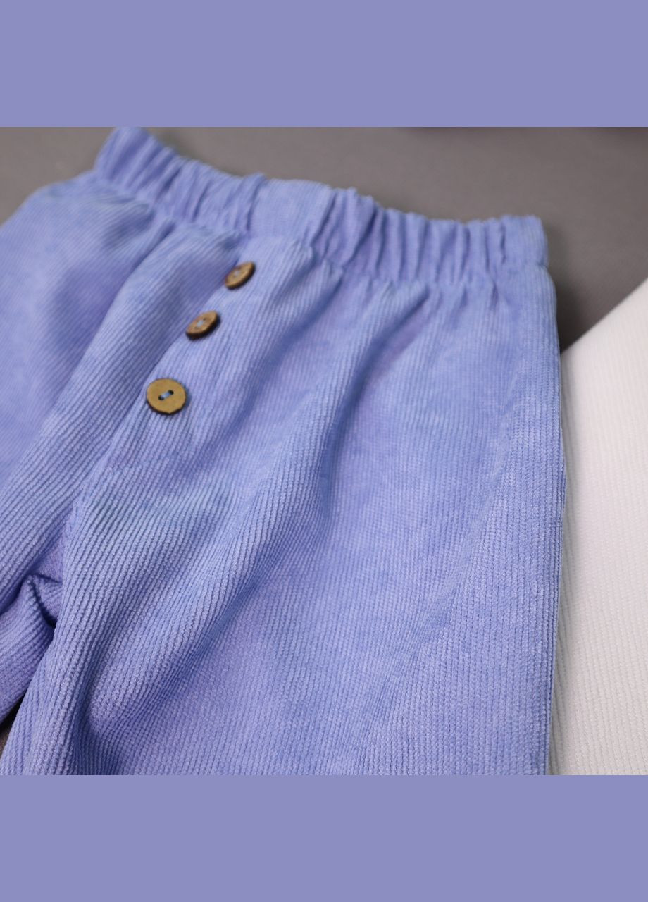 Вельветовый костюм для мальчика: голубие брюки, белая рубашка и бабочка+жилетка | На годик, крестины No Brand (328439940)