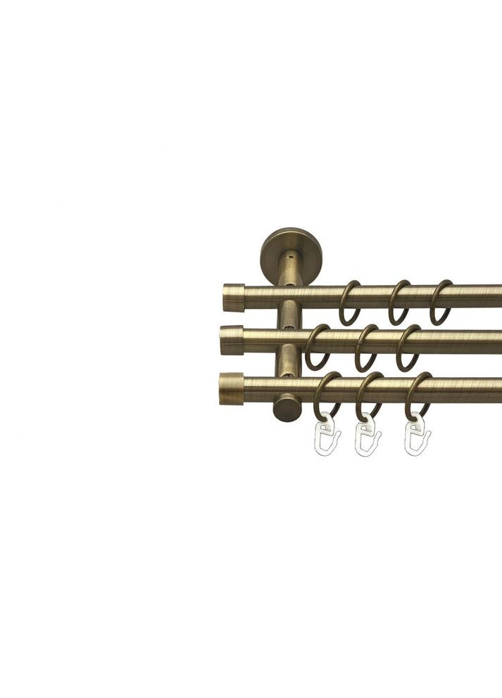 Карниз Заглушка металевий трирядний циліндр (20 см) гладка труба Антик 16\16\16 мм 160 см (00-00015729) ORVIT (300279158)