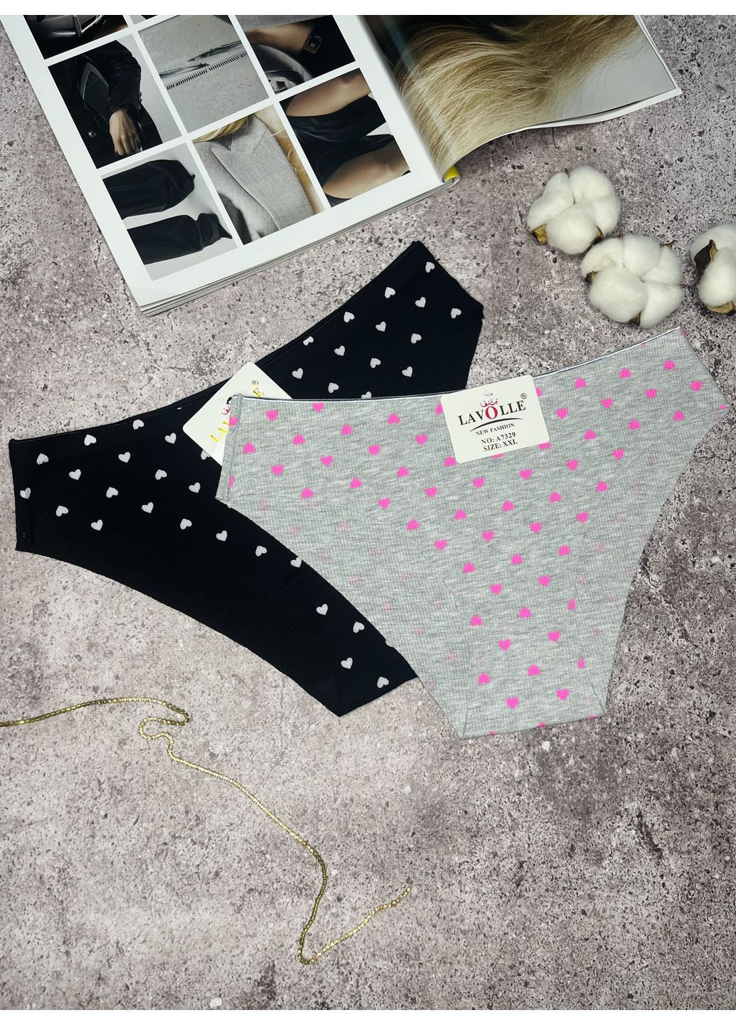 Трусики безшовні в рубчик набір 2 шт Lavolle (362205823)