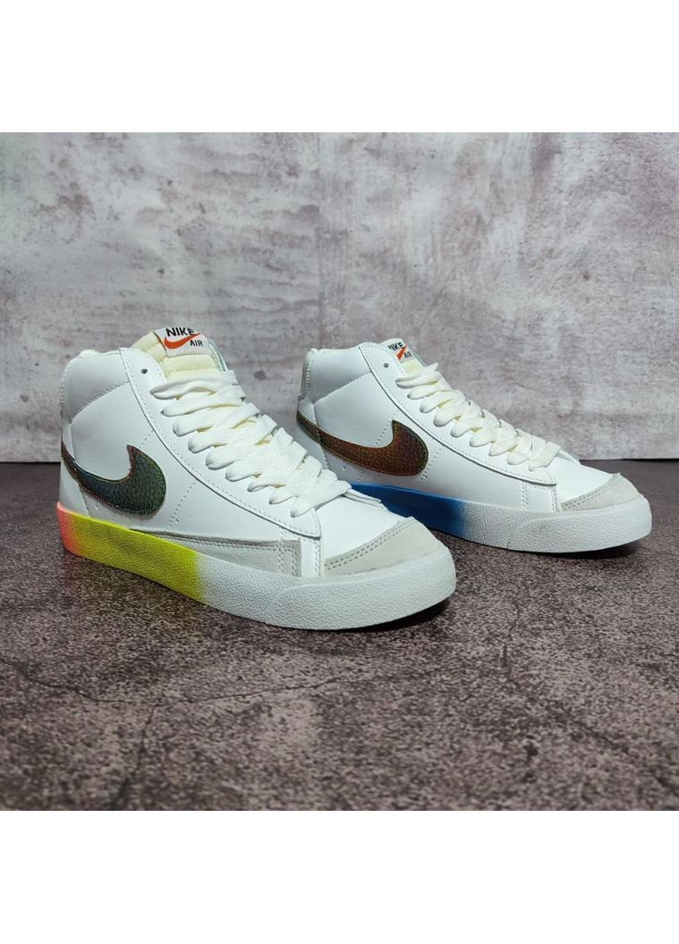КРОССОВКИ ЖЕНСКИЕ NIKE BLAZER MID 77 MULTICOLOR НАЙК БЛЕЙЗЕР No Brand белые демисезоны (367173965)