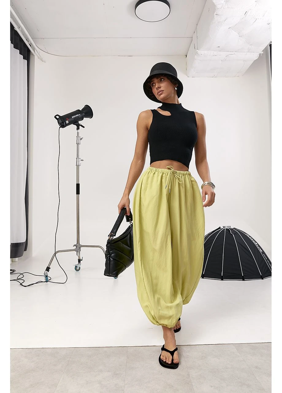 Однотонні штани-аладини - пудра колір Lurex (383136944)