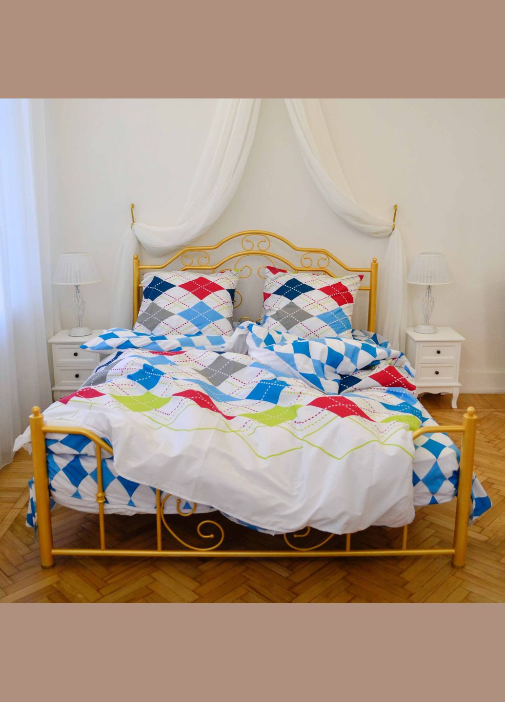 Комплект постільної білизни Євро Ранфорс 21164 Viluta (365289788)