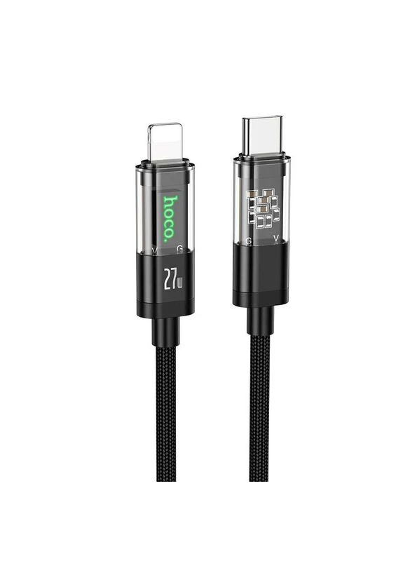 Кабель Type-C to Lightning Transparent Discovery Edition PD U116 120 cm 27W с индикатором Hoco (299374405)
