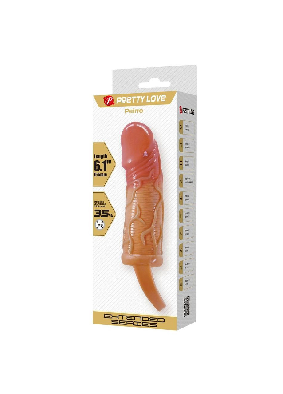 Насадка на член - Peirre, 15,5 cm, TPR, Waterproof LyBaile (335863036)
