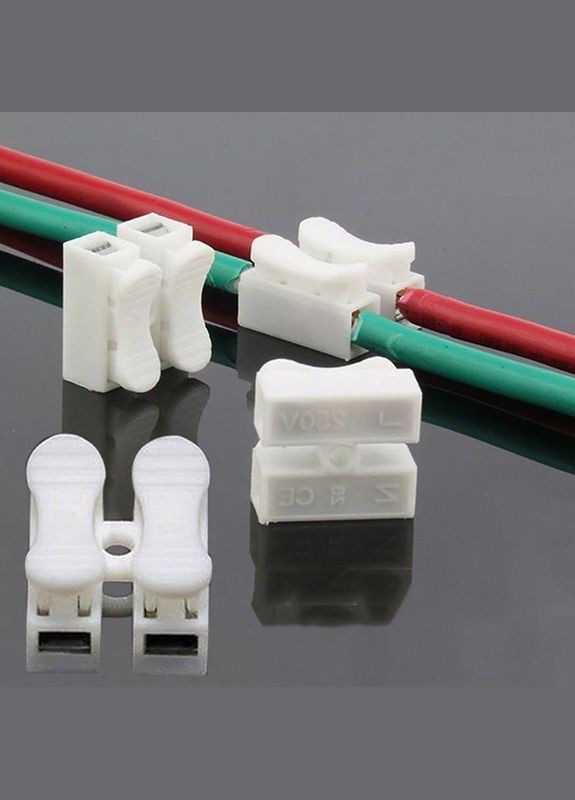 Набор соединителей для проволоки PW CH-2 клеммные колодки на два контакта 30 шт Белый (C051301-30) No Brand (349844691)