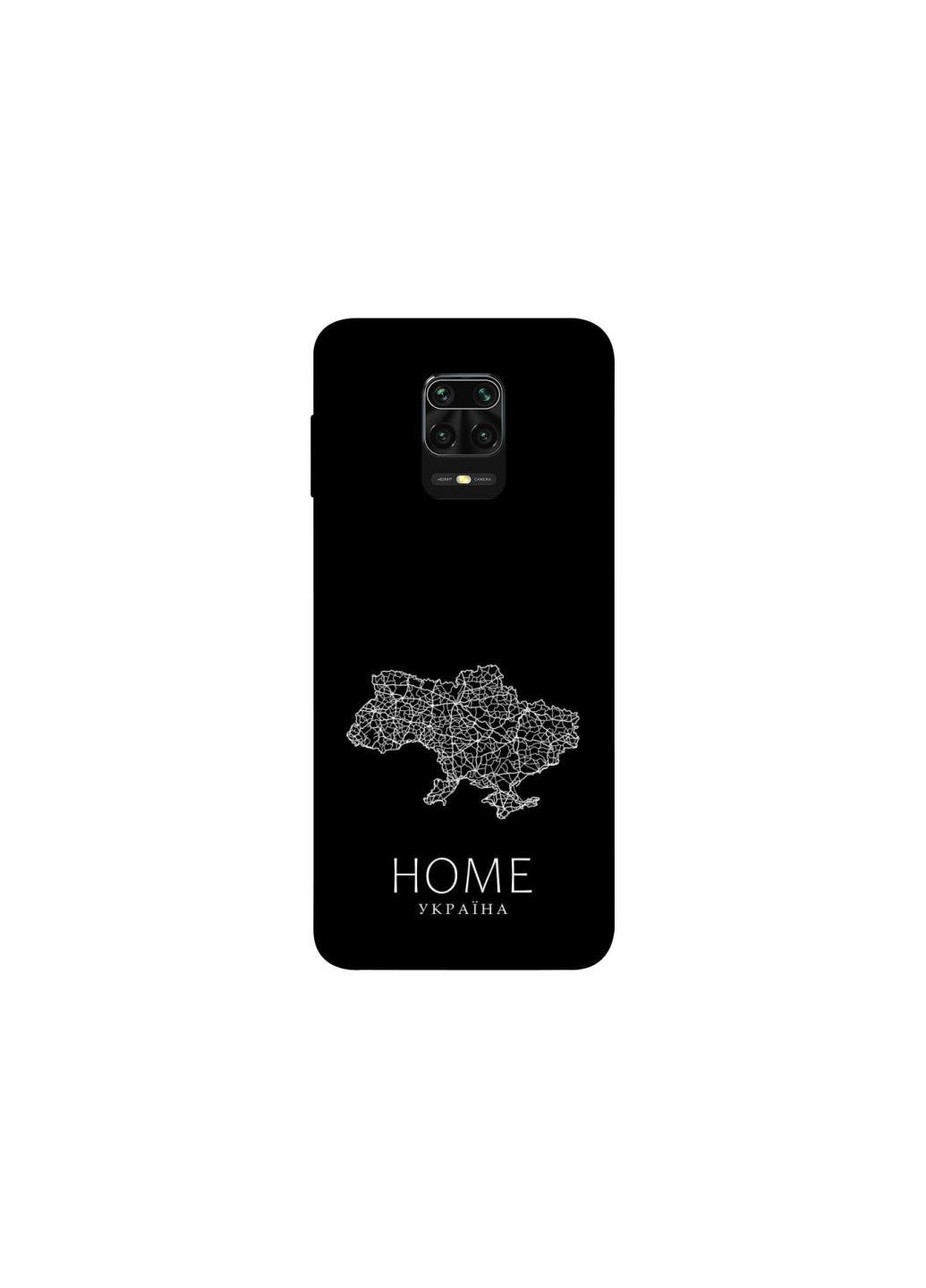 Чехол на Xiaomi Redmi Note 9s / Note 9 Pro / Note 9 Pro Max Ukraine black map Frontalka (351382142)
