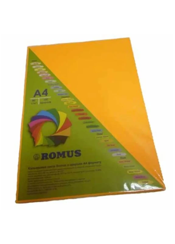 Бумага A4 80 г/м2 100c, oranžová неона (R50690) Romus (399590702)