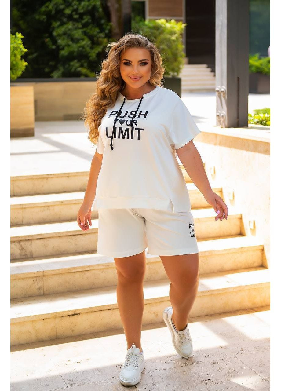 Жіночий прогулянковий костюм футболка та шорти м'ятного кольору New Trend (304645753)