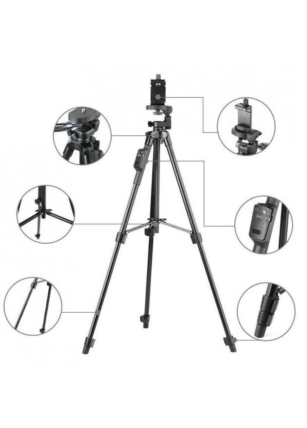 Универсальный штатив 3388 (50-137см) не съемная площадка + держатель + пульт (Черный) No Brand (332634918)