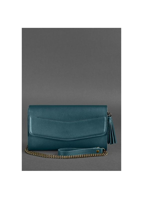 Сумка жіноча шкіряна через плече з ремінцем Еліс зелена BlankNote (302007962)