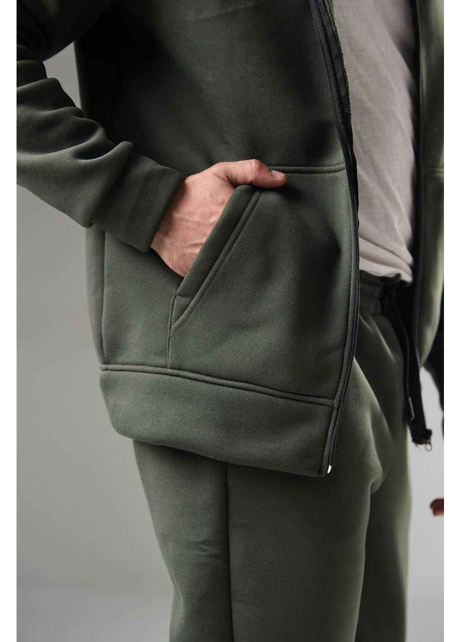 Мужской спортивный костюм на флисе, теплый на замке Olive No Brand (366742198)