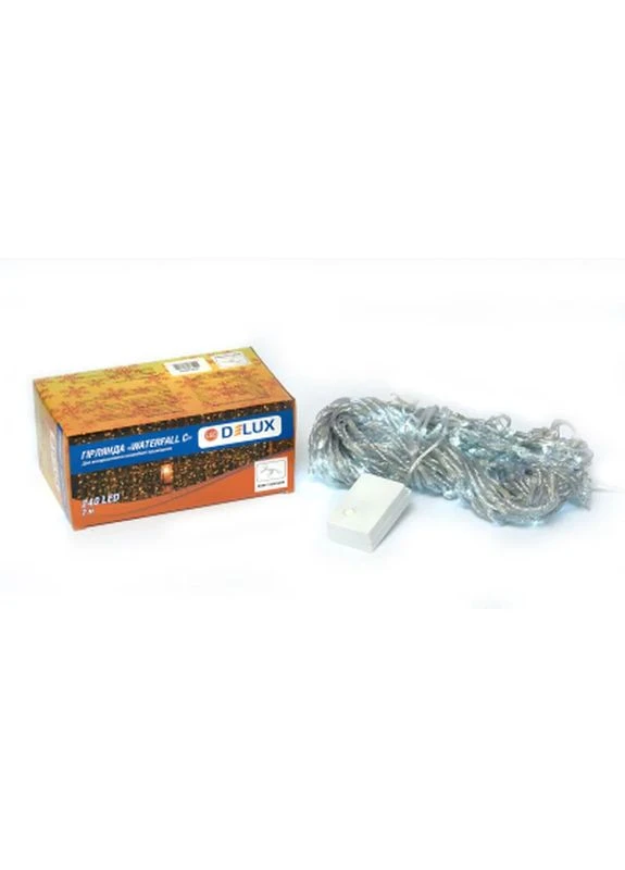 Гірлянда Waterfall С 240LED 2х2 м білий/прозорий IP20 (90018001) Delux (396935020)