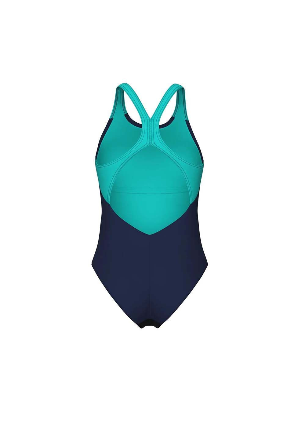 Темно-синій демісезонний купальник закритий для жінок flow swimsuit v back lb темно-синій Arena