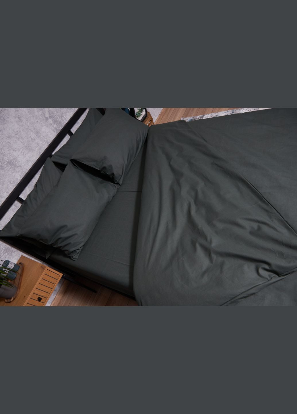 Комплект постільної білизни Бязь Gold Люкс «» сімейний 143х210х2 наволочки 2х40х60 (MS-820002183) Moon&Star Dark Green (285718169)