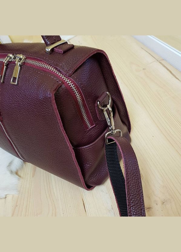 Бордова жіноча шкіряна сумка через плече з маленькою ручкою та довгим ремінцем Serebro (278260582)