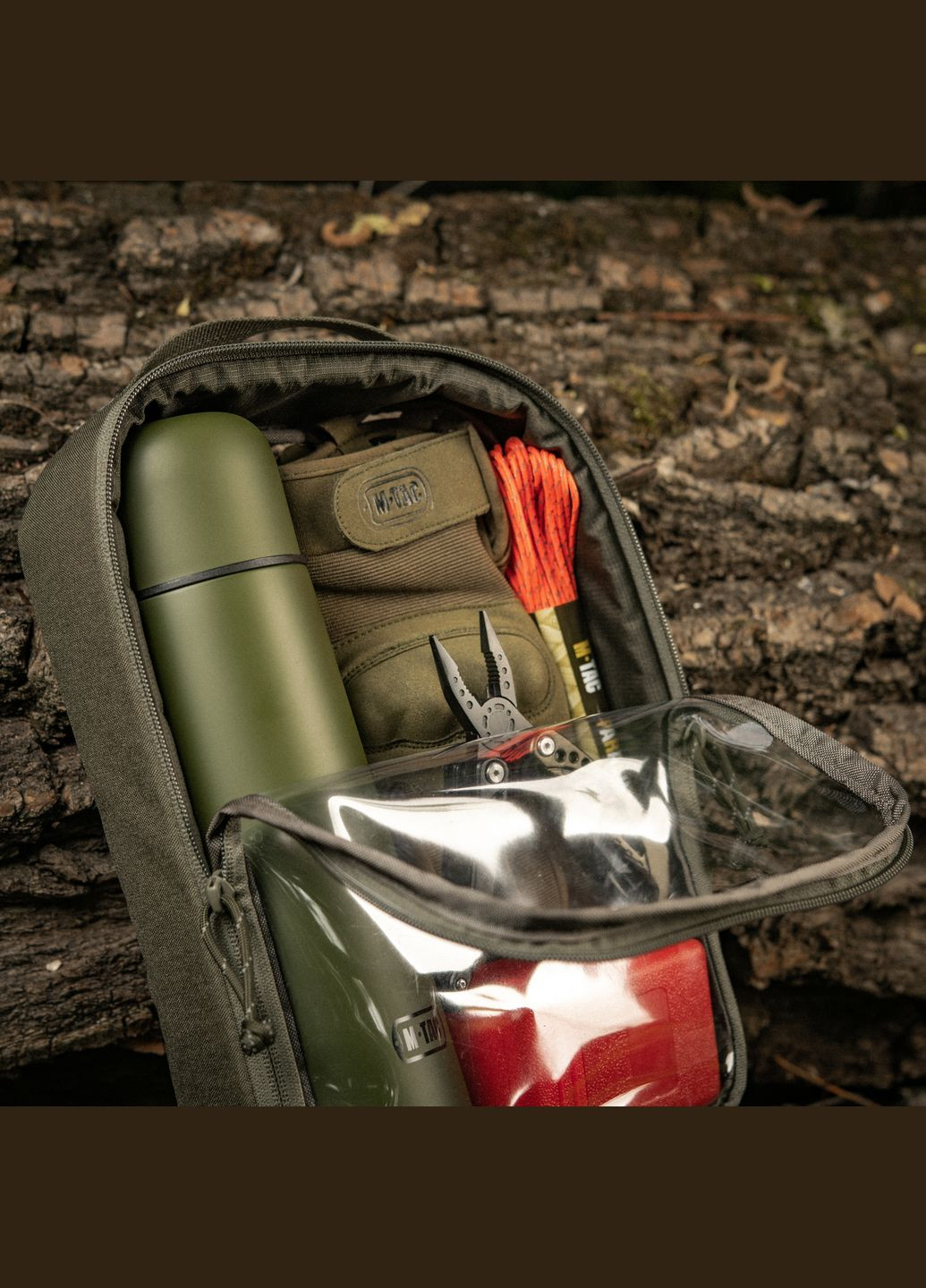 Органайзер утилітарний прозорий Elite Large (30х19 см) Ranger Green M-TAC (303262591)