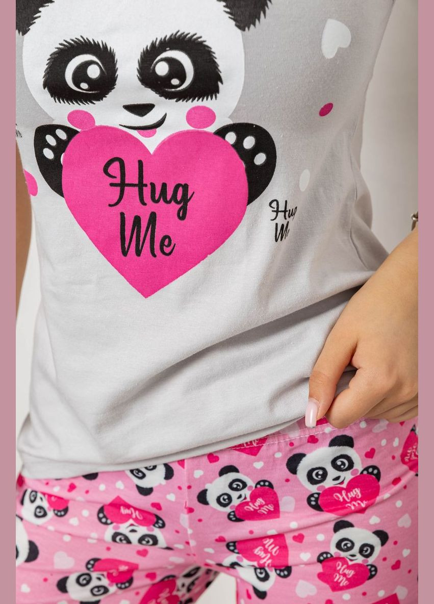 Сіра піжама жіноча з принтом Polkan 243R24495