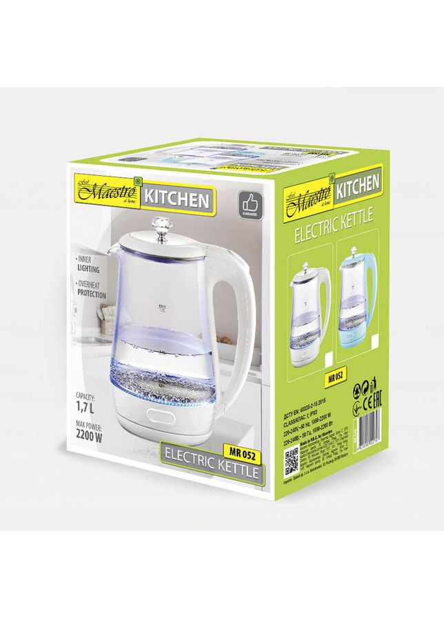 Чайник электрический MR-052-Blue 1.7 л голубой Maestro (362263777)