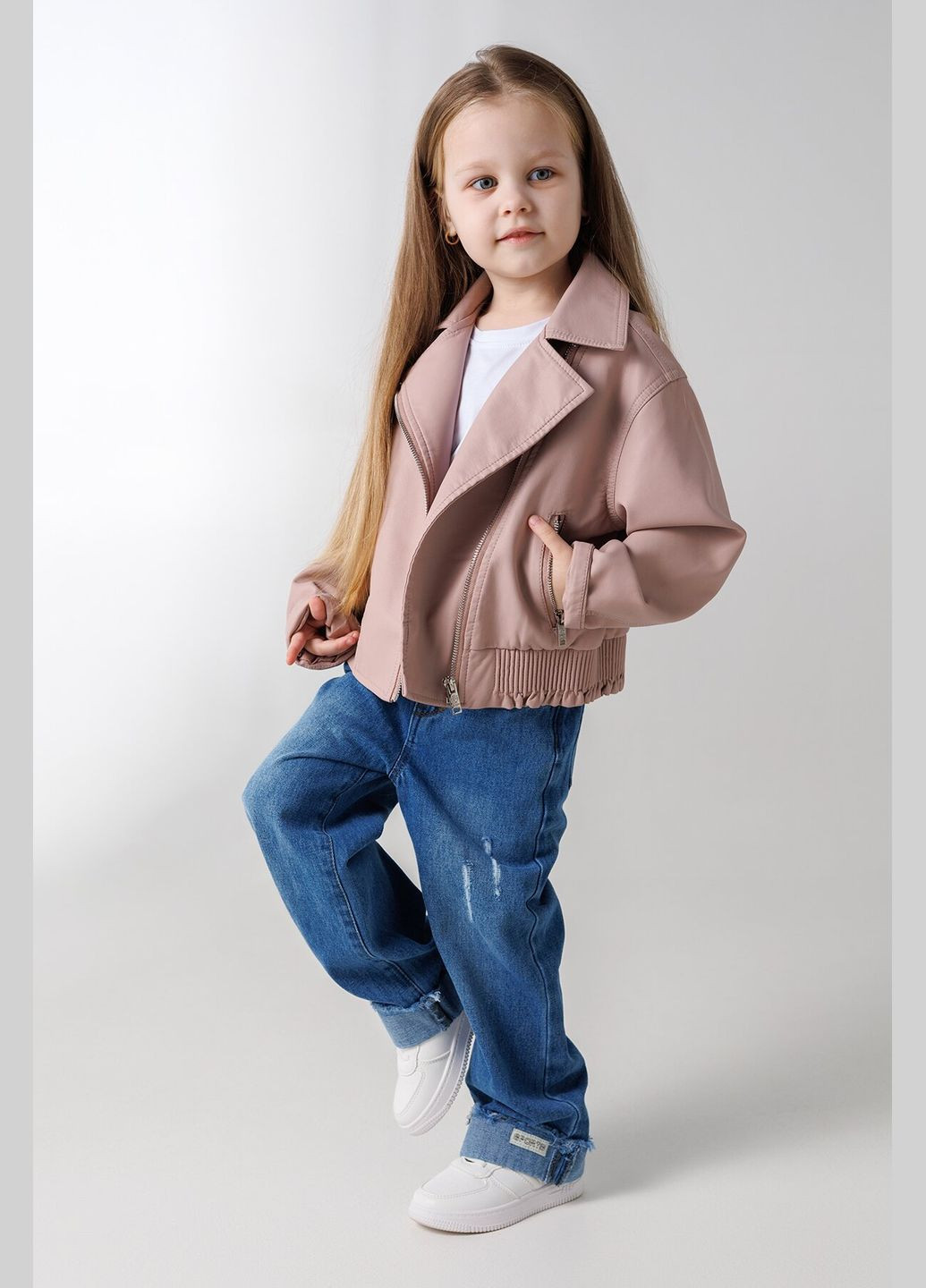Пудровая демисезонная куртка для девочки 61029 116 см пудровый (2000990432346d) shop (2000990432346) XZKAMI