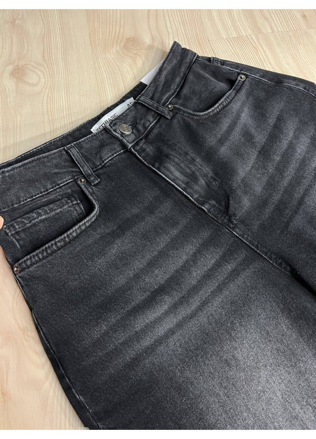 Шорты женские джинсовые 4869 бермуды большие размеры черные Zeo Basic (332110822)