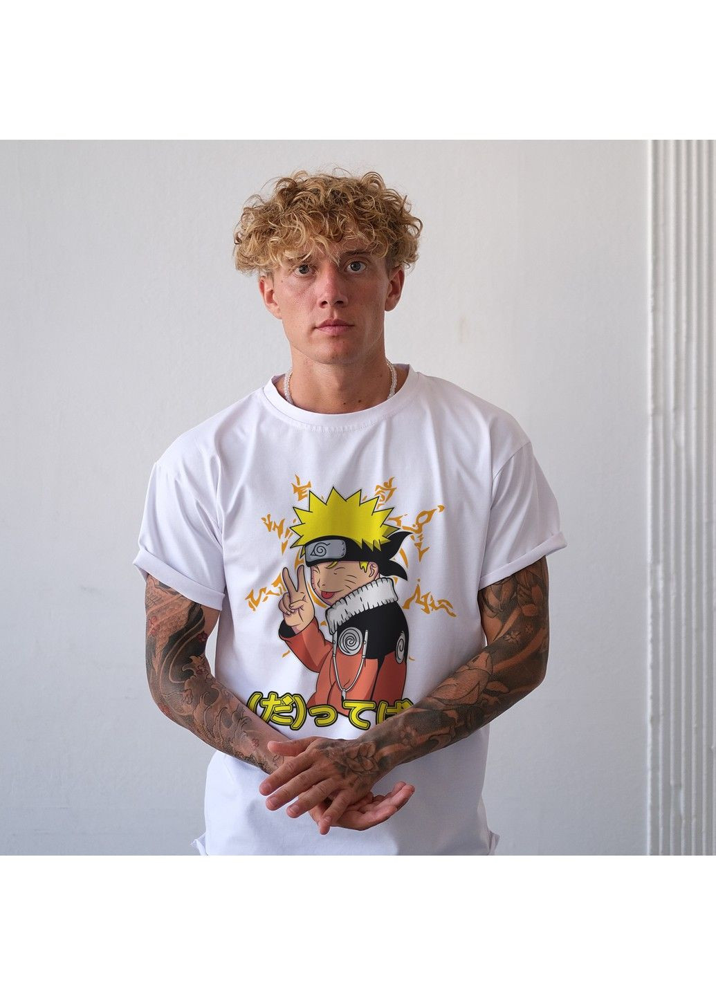 Біла футболка з принтом наруто - кід 4 we No Brand