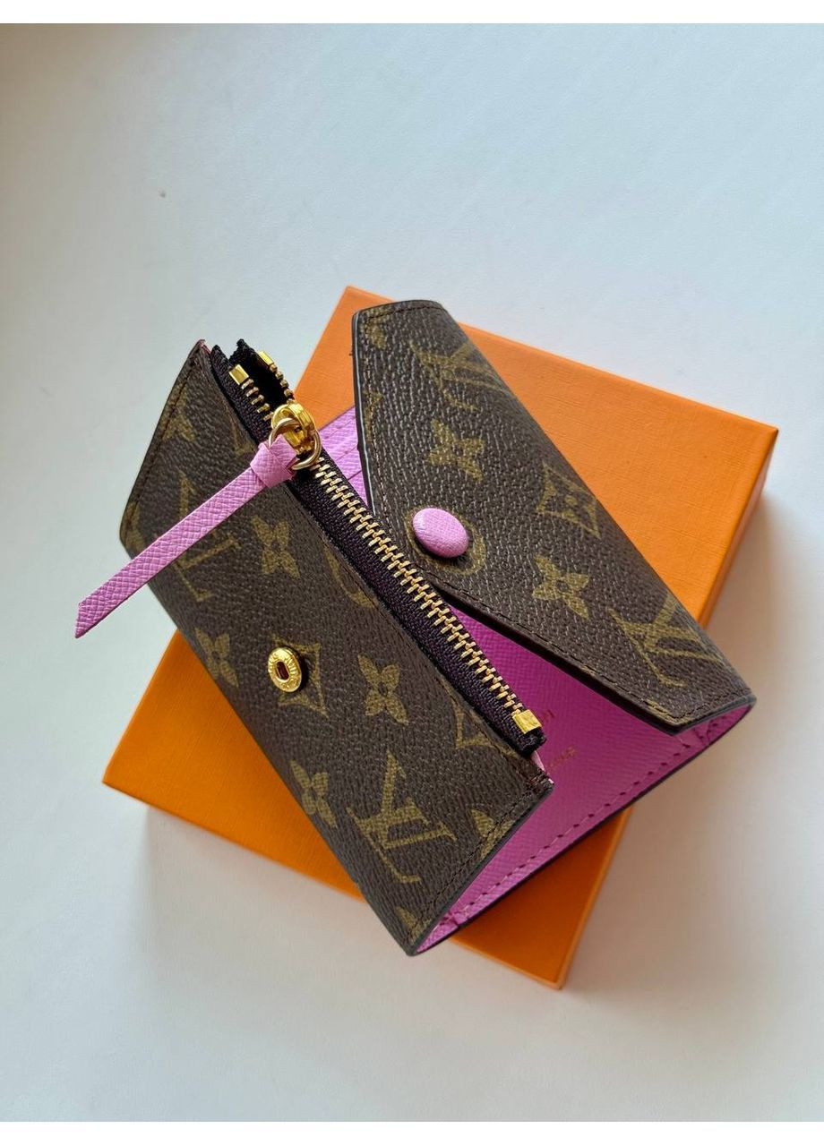 Гаманець жіночий Louis Vuitton Brown/Pink міні кошельок портмоне коричневий візитниця No Brand (366183701)