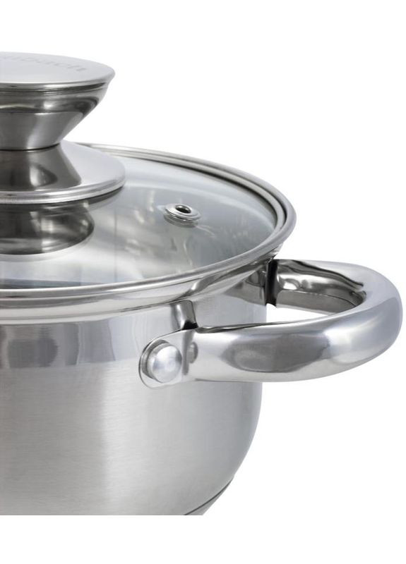 Кастрюля Casserole из нержавеющей стали 1100мл со стеклянной крышкой Ofenbach (339778125)