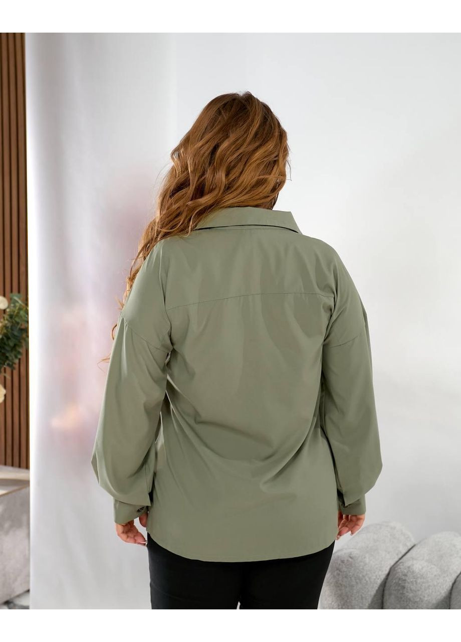 Оливкова блуза сорочка жіноча софт, мод. 303 Sofia 300