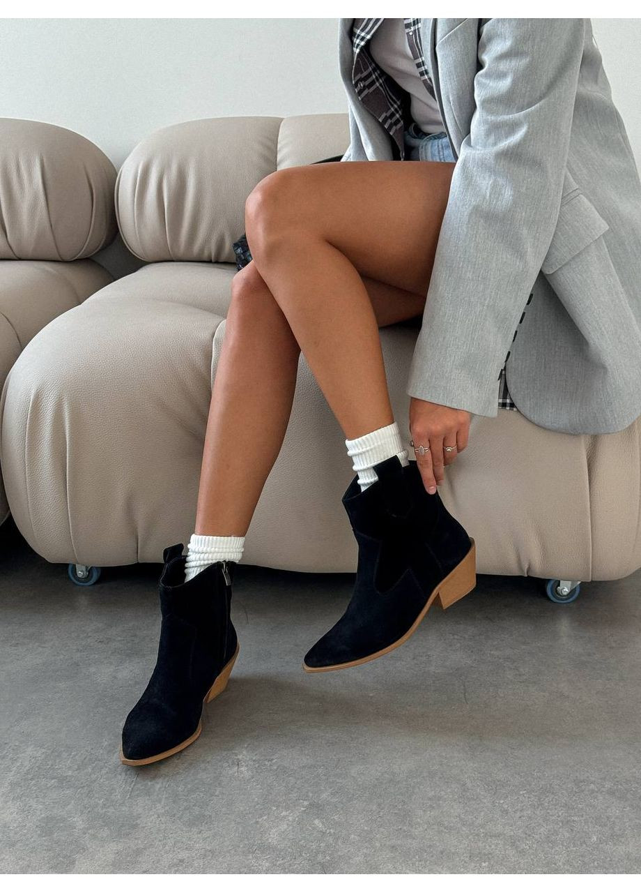 Чорні демісезонна стильні жіночі козаки No Brand