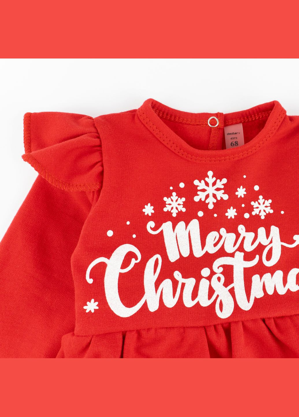 Червоний боді-сукня для дівчинки з крильцями та пов'язкою merry christmas червоний dexter's
