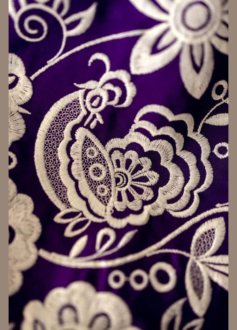 Фиолетовая вышитое платье для девочки фиолетовое (359472889)