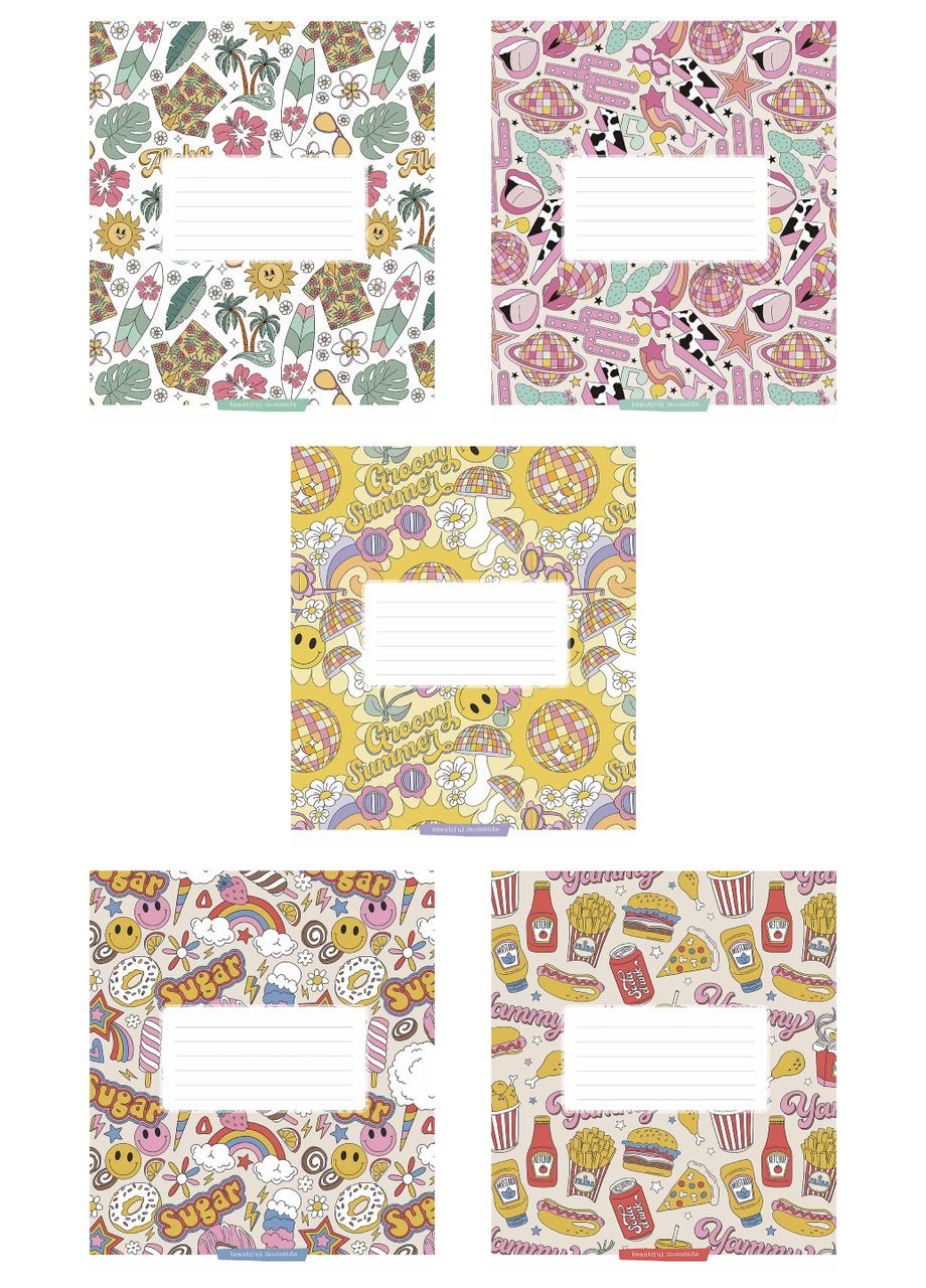 Зошити учнівські, набір 5 шт, Enjoy your life ВД-лак. Зошит Star у лінію 12арк. 3503 4820006472061 Школярик (349468921)