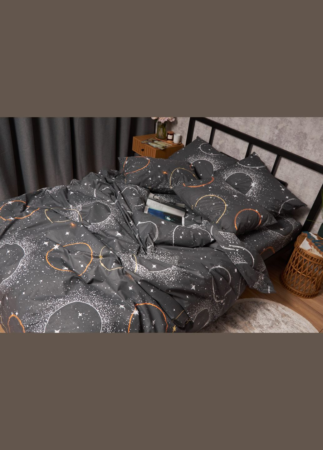 Комплект постельного белья Бязь Gold Люкс «» полуторный евро 160х220 наволочки 4х50х70 (MS-820005658) Moon&Star Cosmic Glow (302973870)