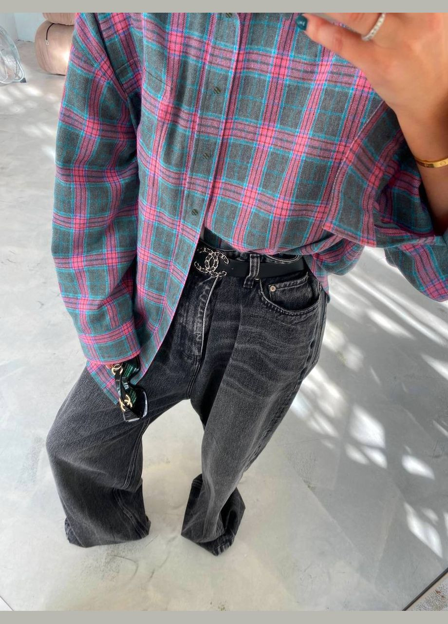 Стильна оверсайз сорочка клітинка Vakko (326559285)