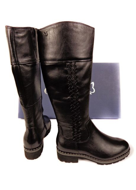 Зимние, германия, женские кожаные зимние сапоги на низком ходу. чулки Caprice