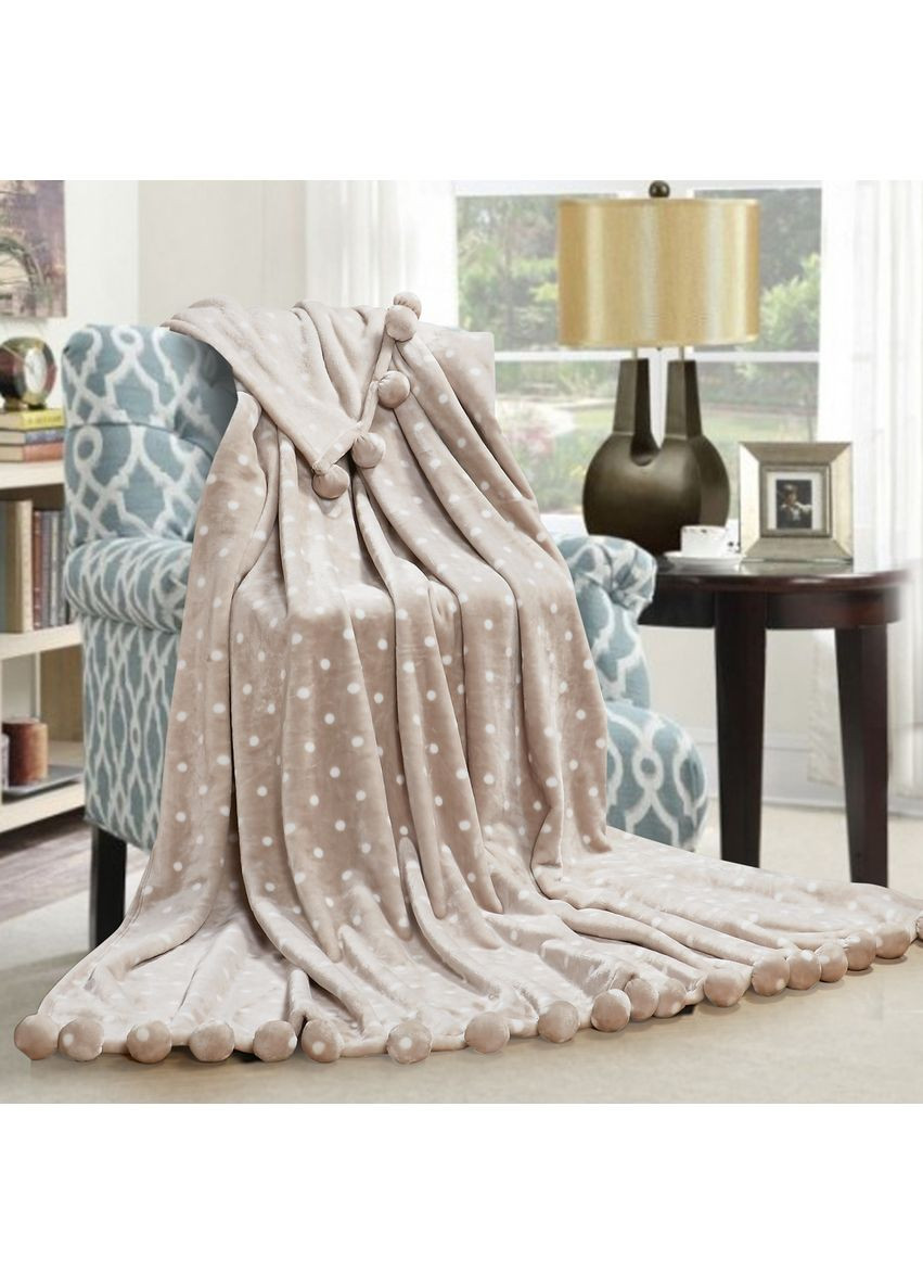 Плед меховой с помпонами Пули 150x200 см Love You (369621752)