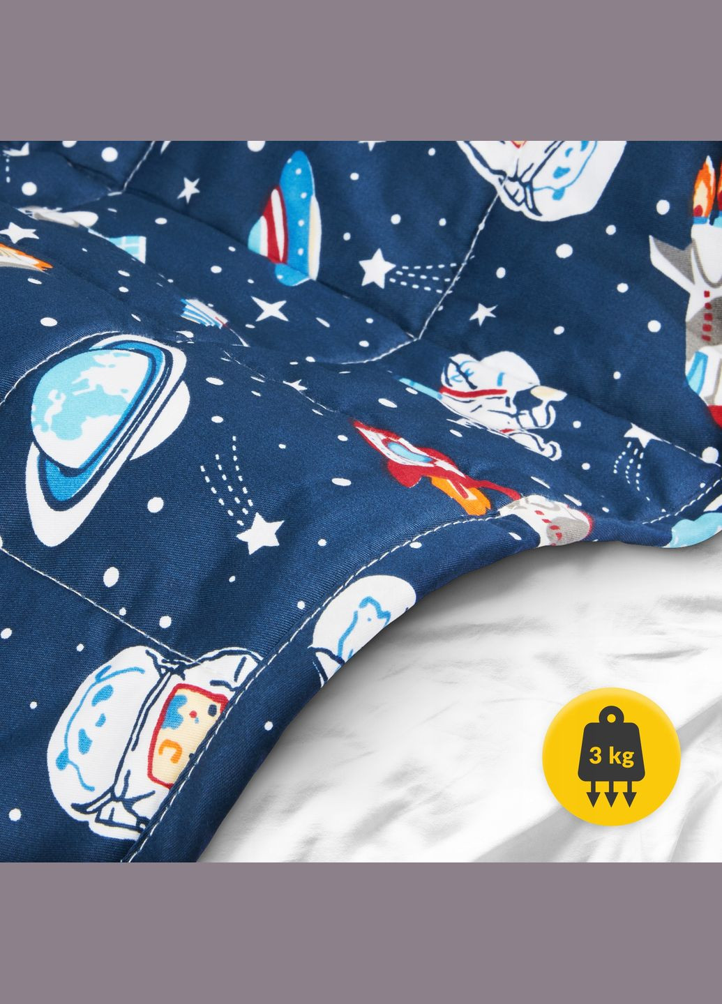 Ковдра важка (обтяжена) 3 кг 100 x 150 см дитяча Blue (P-5905973403535) 4FIZJO (330487050)