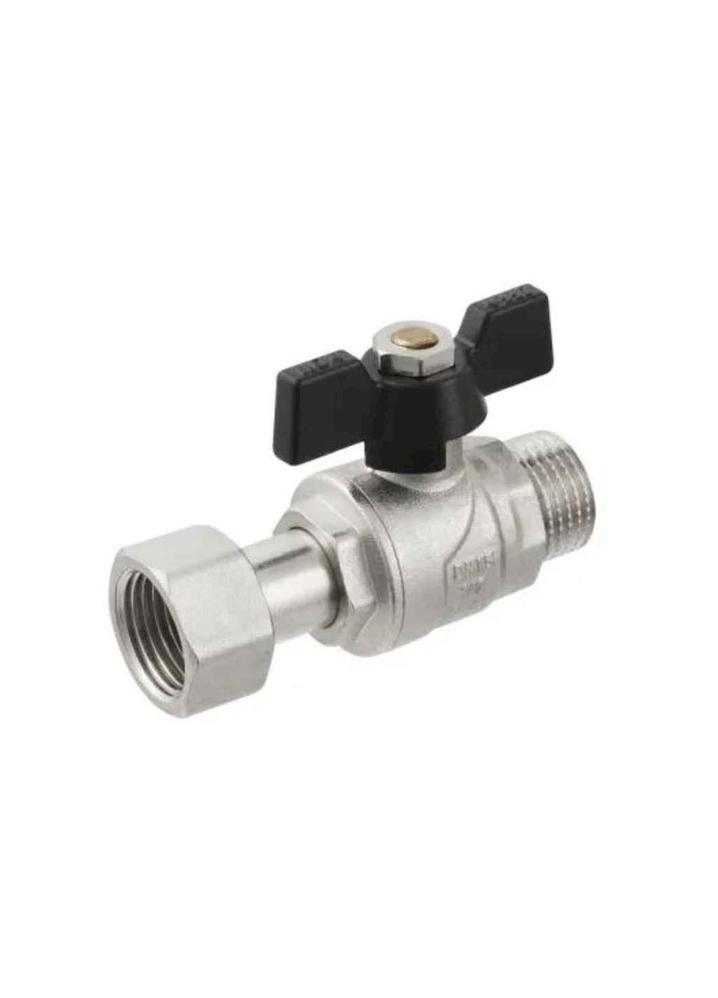 Кран шаровый 1/2" с накид. гайкой ЗВ, DN15, PN40, PRBM1, бабочка, BLACK Raftec (357216490)