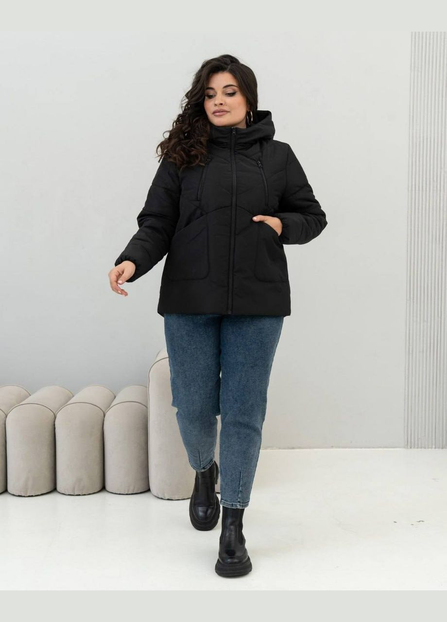 Черная демисезонная демисезонная женская куртка большого размера SK