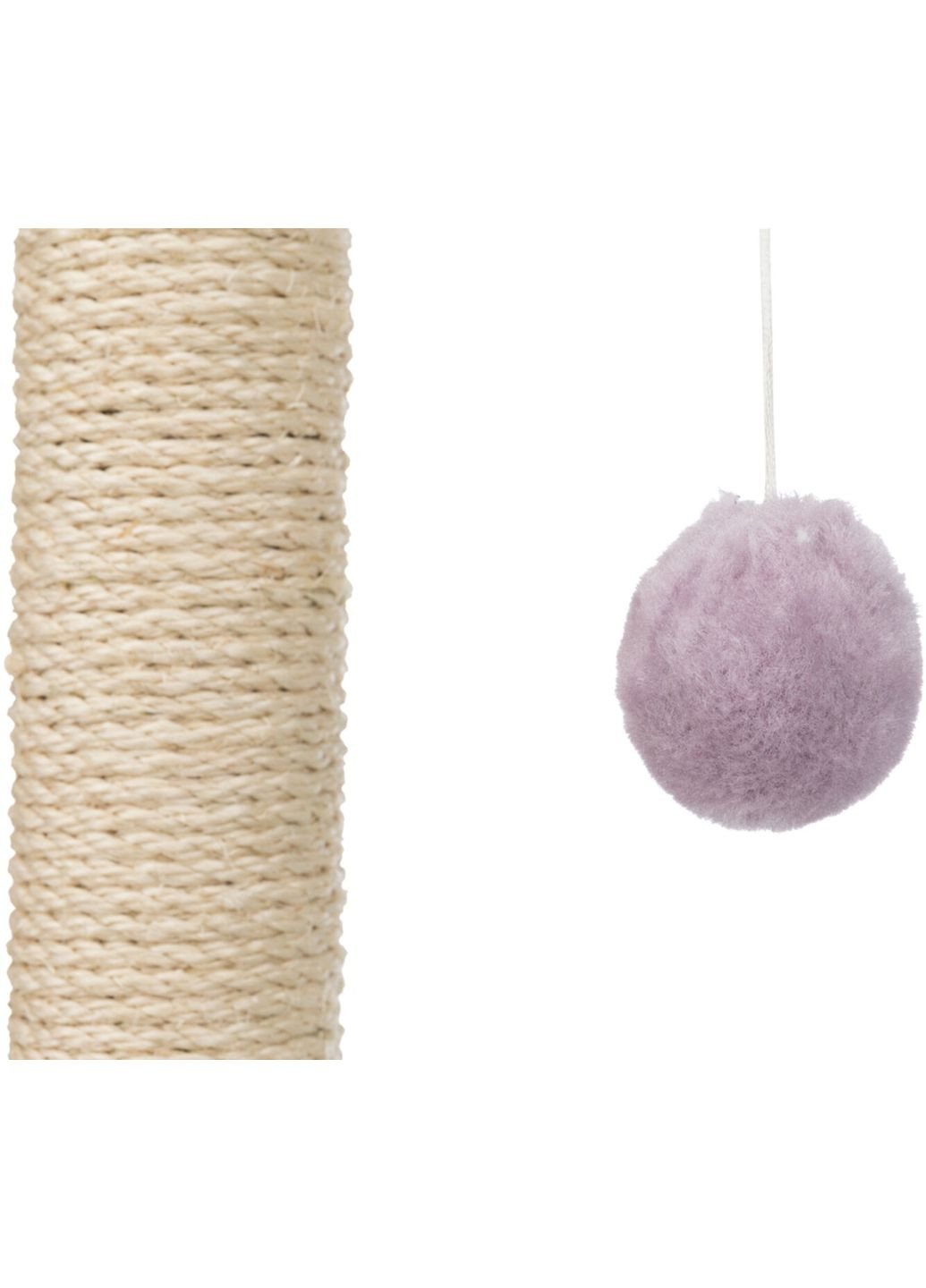 Когтеточка для кошенят Junior Стовпчик-лапа з іграшками Світло-бузковий/натуральний 40 х 38 х 50 см (4011905429311) Trixie (329994755)