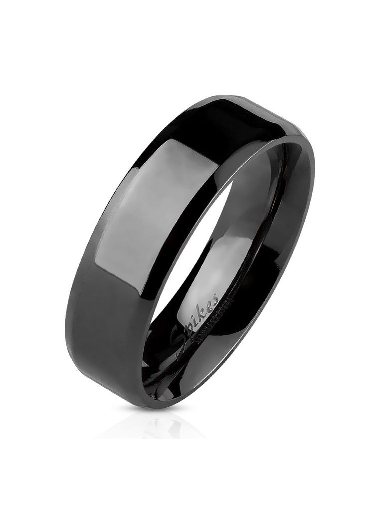 Черное кольцо R083-6-12 из нержавеющей стали, глянцевое (Размер 12 США (наш), ширина 6 мм) Spikes (333698085)