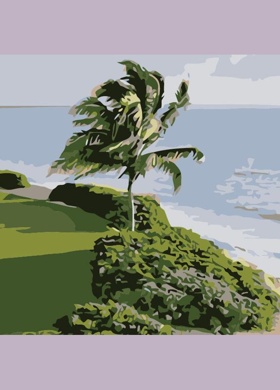 Картини за номерами морська тематика 20х20 см Картини по цифрах на полотні На схилах океану Картина за номерами HH5790 Strateg (308987843)