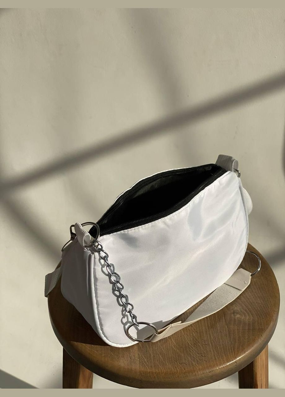 Женская сумка 1032 через плече багет белая No Brand (296008224)