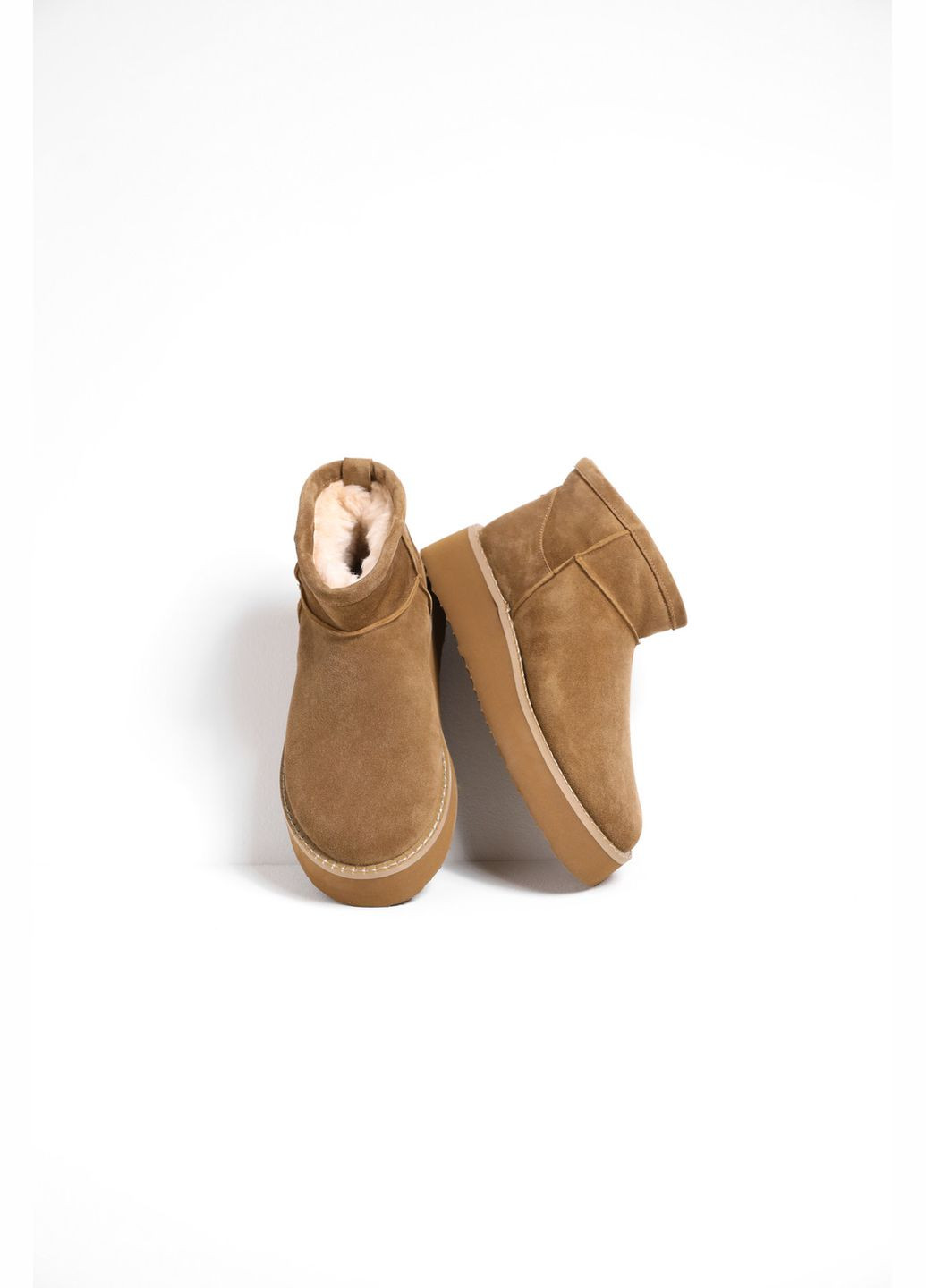 Осенние ботинки на платформе карамельный 9817 Papaya