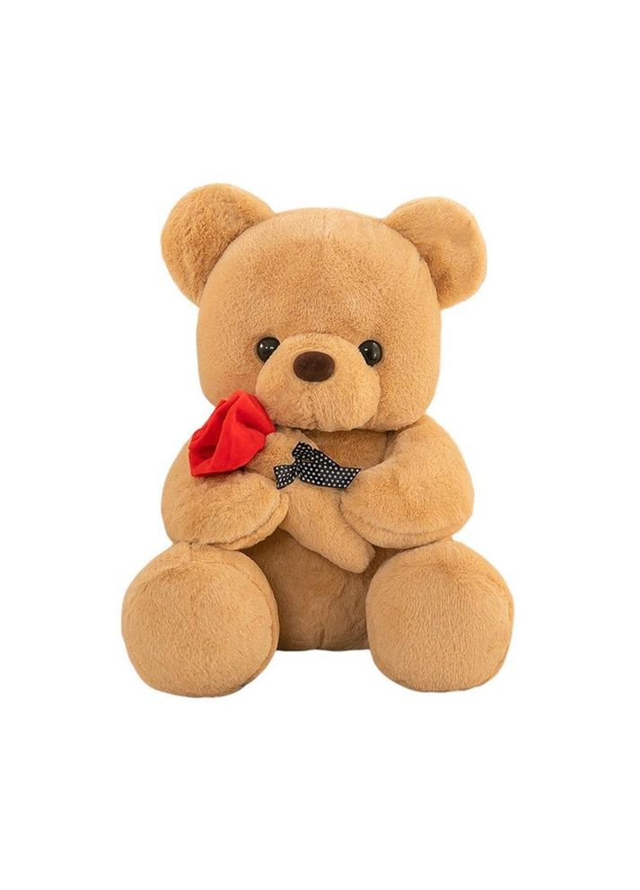 Мягкая плюшевая игрушка медведь бежевый с розой (TA0094_2) No Brand (325700031)