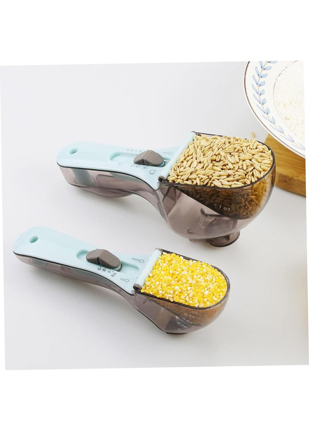 Регульовані мірні ложки пластикові набір із 2 шт. різних розмірів (30 та 130 мл) з макс. виміром до 300 г Kitchen Master (295288003)