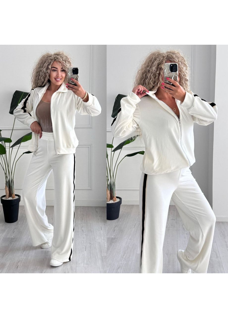 Жіночий костюм велюровий з лампасами Style Point (354700024)