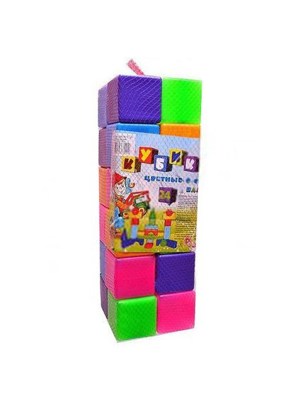 Кубики кольорові 24шт (51*17*17см) 111/3 у сітці Бамсік Bamsic (323638346)