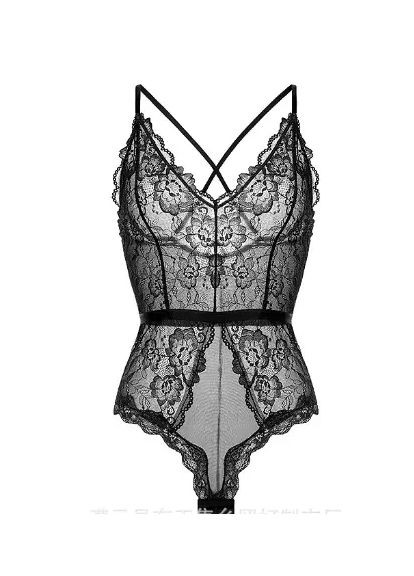Мереживний боді на бретелях із відкритой спиной. Мереживний боді прозорий для рольових ігр China (360864524)